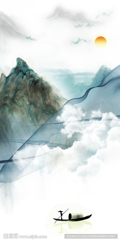 高档 风景山水画 TIF分层