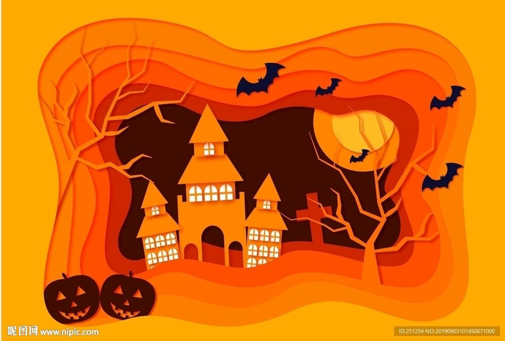 万圣节立体剪纸