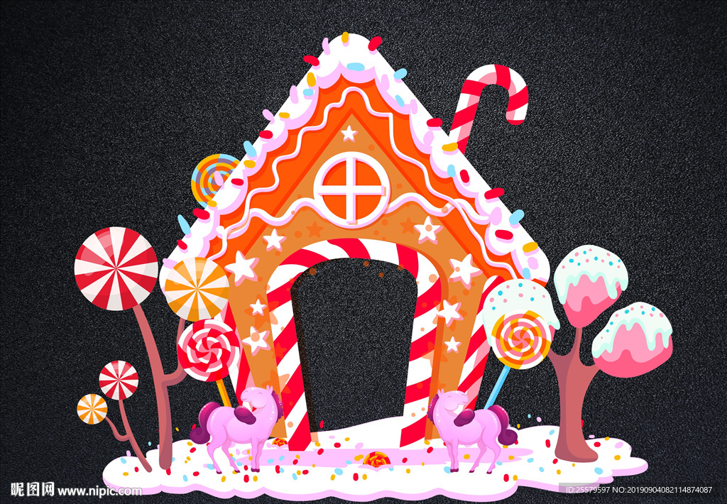 可爱糖果拍照框幼儿园文化墙拱门