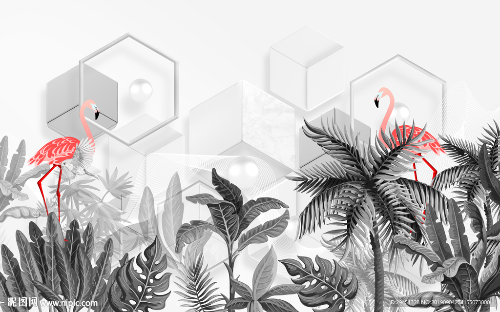 火烈鸟 TIF分层 新品画