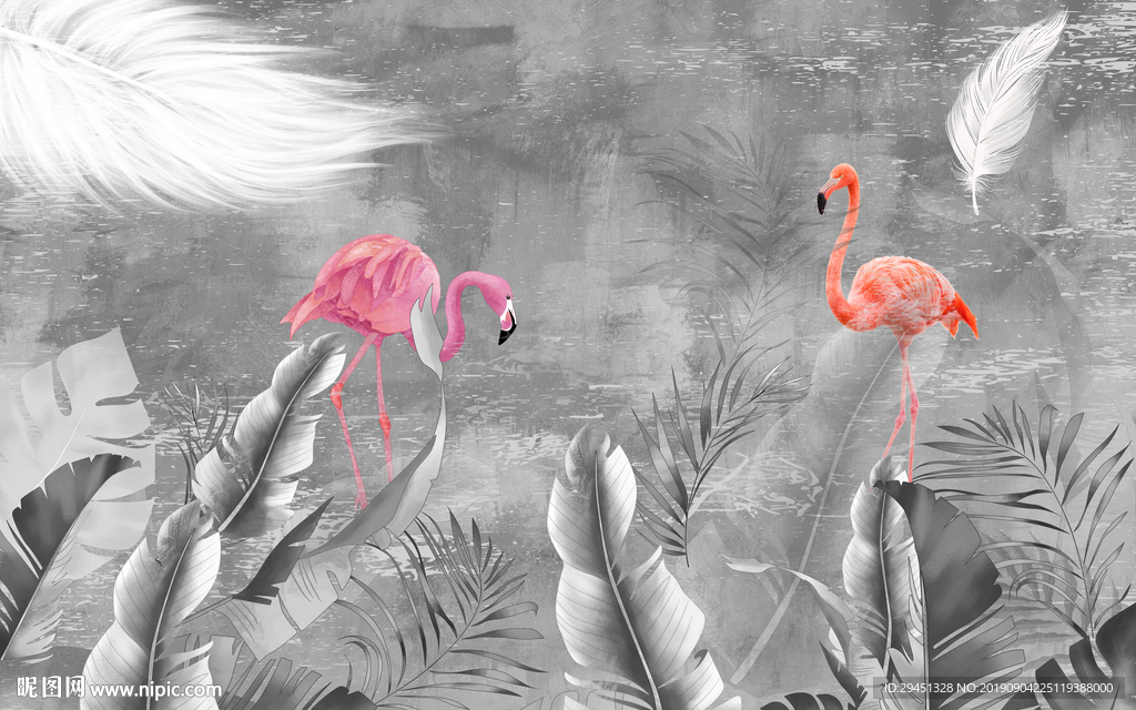 火烈鸟 TIF分层 新品画