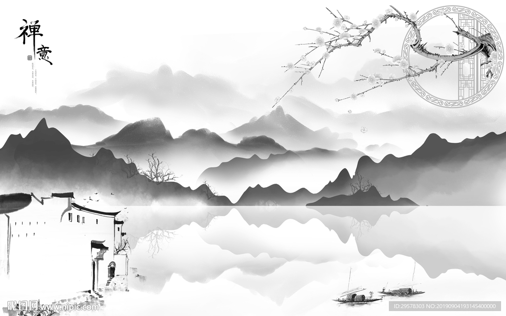 中式 精美新国画 TIF分层