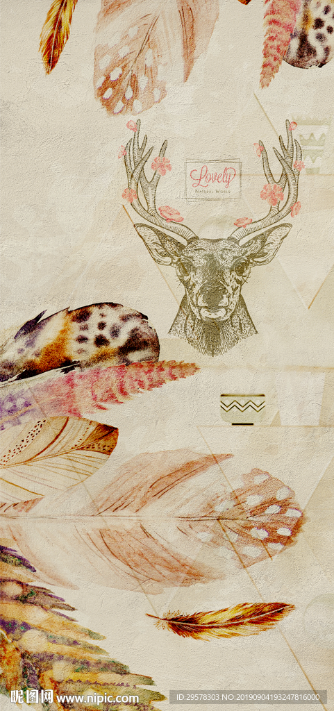 现代欧式玄关画 TIF分层