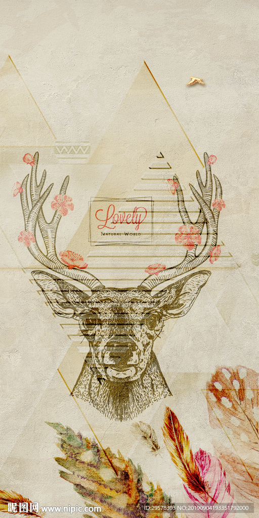 极简欧式玄关画 TIF分层