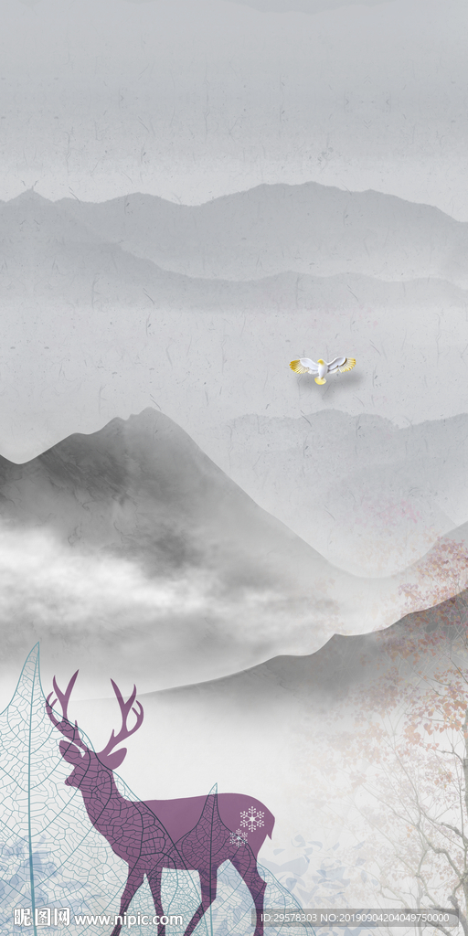 大气意境新国画 TIF分层