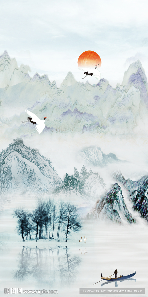 现代意境新国画 TIF分层