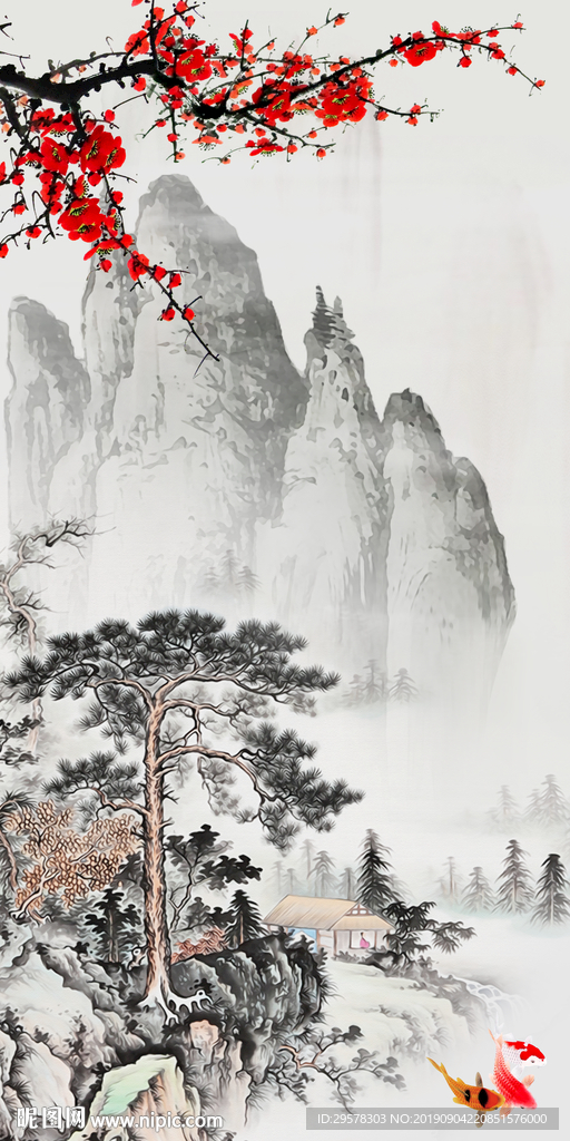 梅花意境新山水 TIF分层