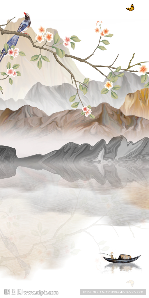 大气现代玄关画 TIF分层画