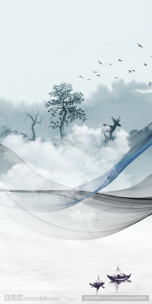 高档现代玄关画 TIF分层画