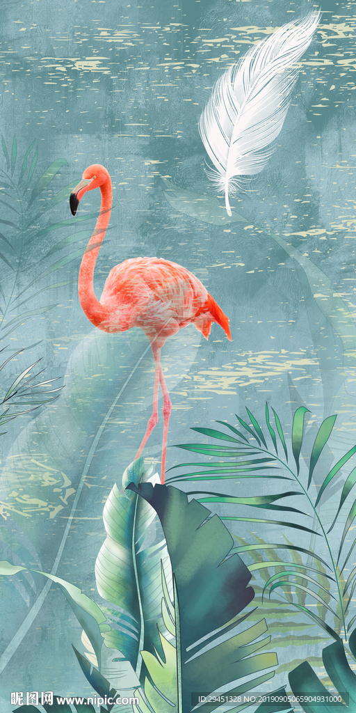 手绘花纹 TIF分层 玄关画