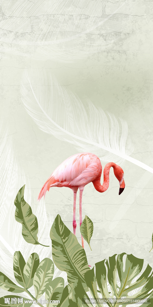 火烈鸟TIF分层 玄关画