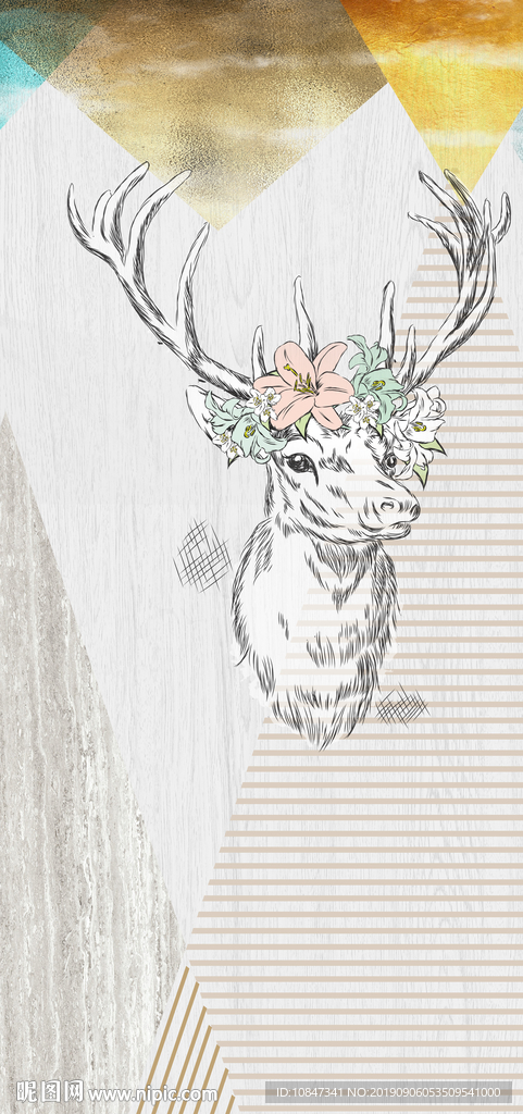 极品 北欧玄关画 TIF分层