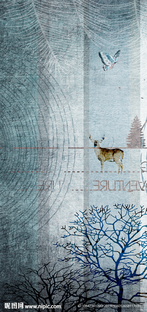 玄关北欧玄关画 TIF分层