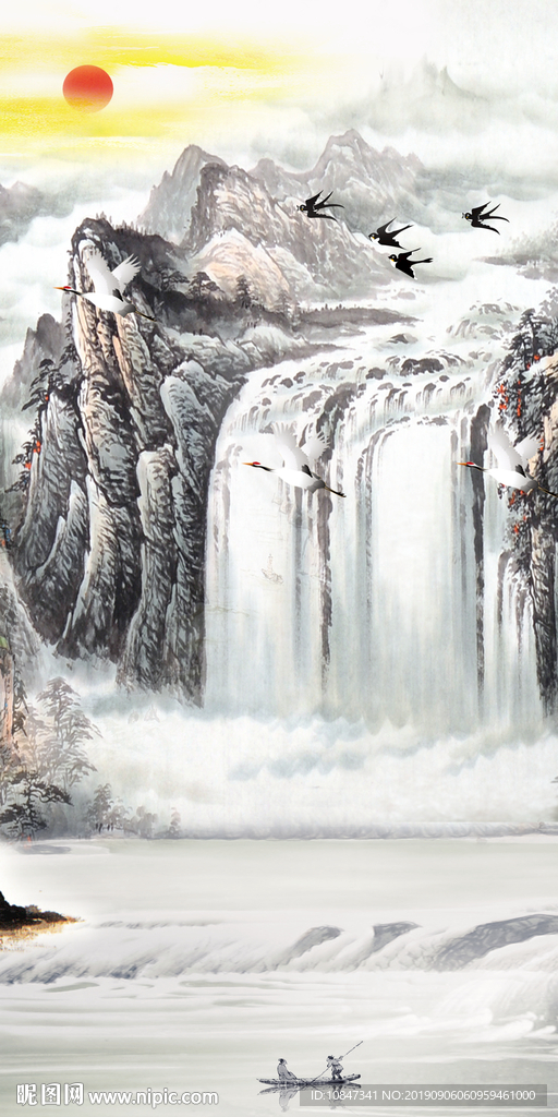 玄关意境新国画 TIF分层