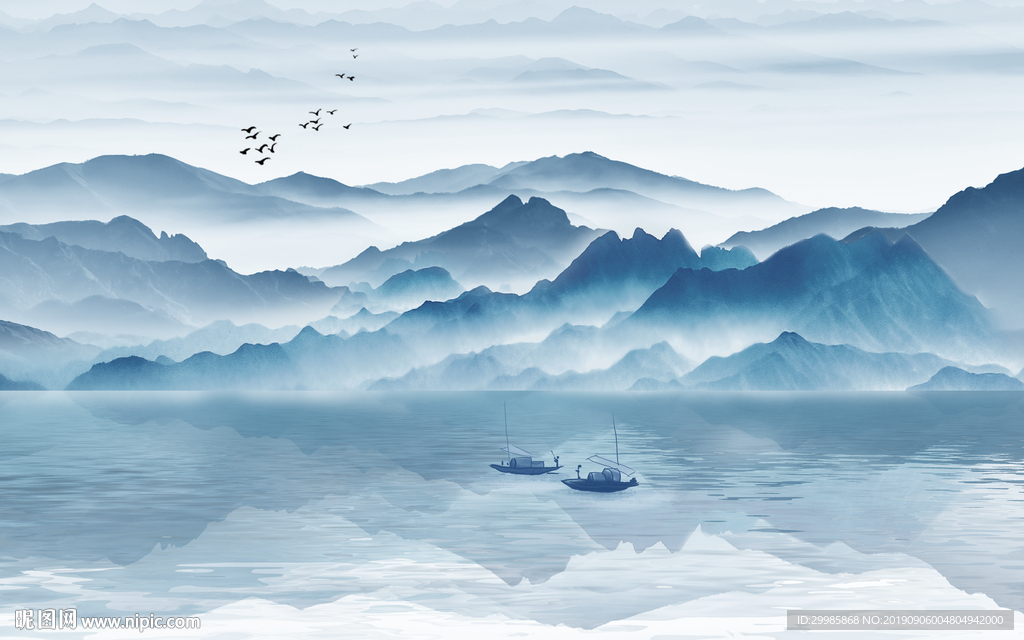 新品山水高清画 TIF分层