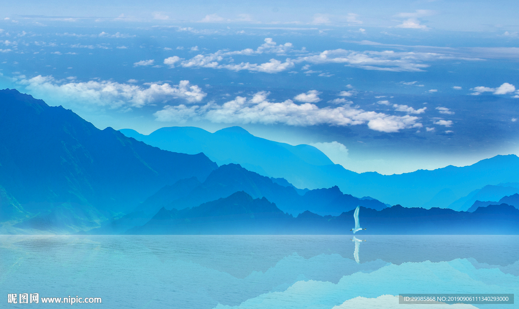 中式国画风景画 TIF分层