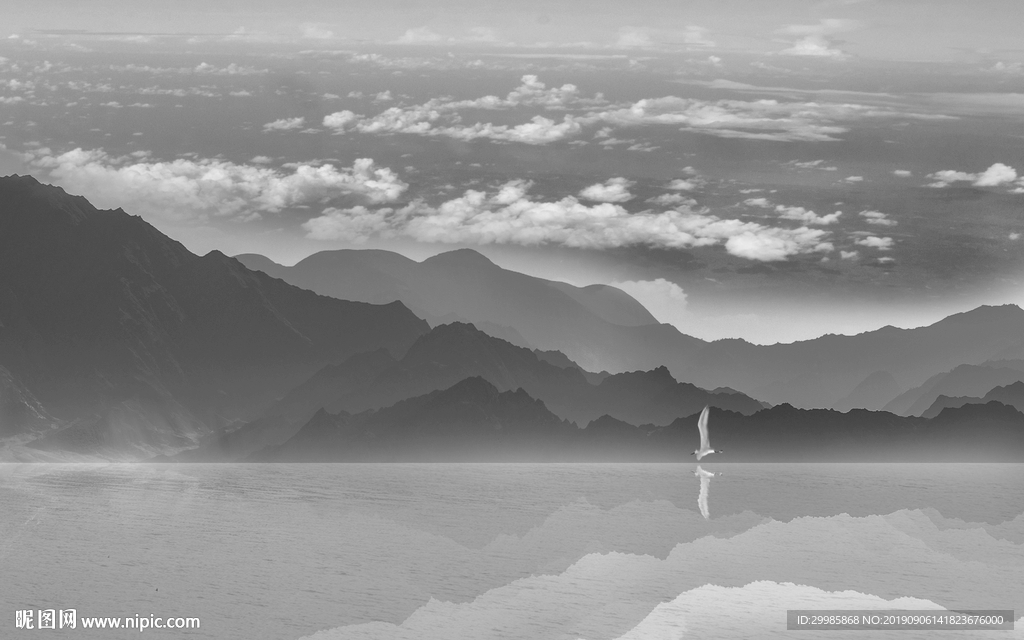 高清国画风景画 TIF分层