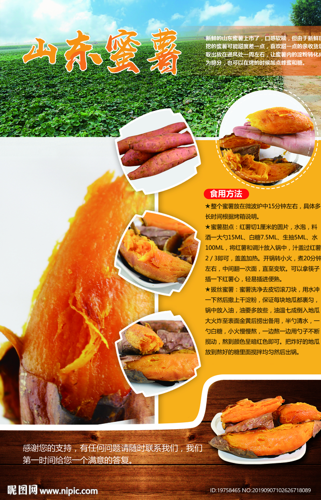 地瓜宣传单  地瓜说明 淘宝