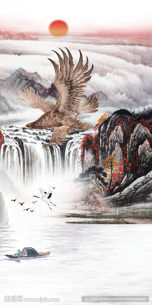 中式风精美新山水图 TIF分层