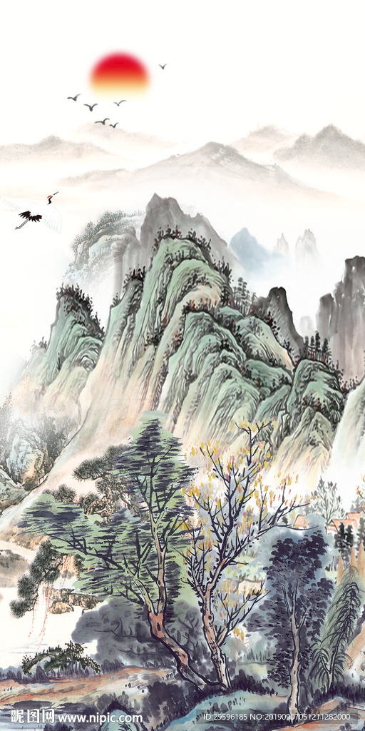 高级精美新山水图 TIF分层