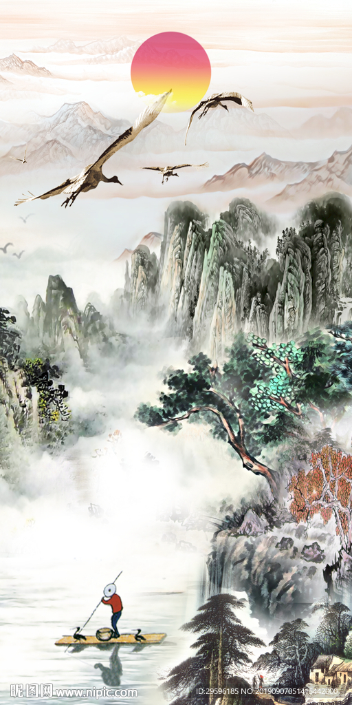 新中式精美新山水图 TIF分层