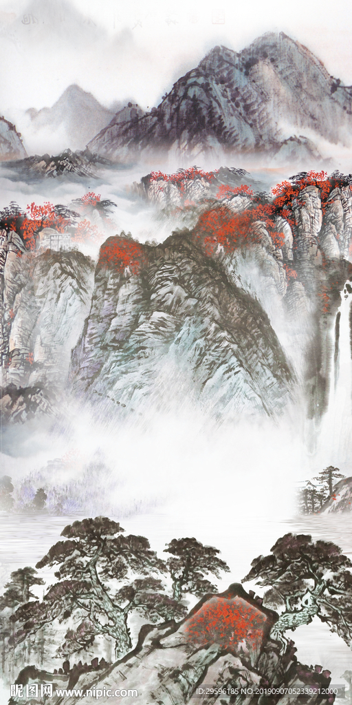 中式精美新山水图 TIF分层