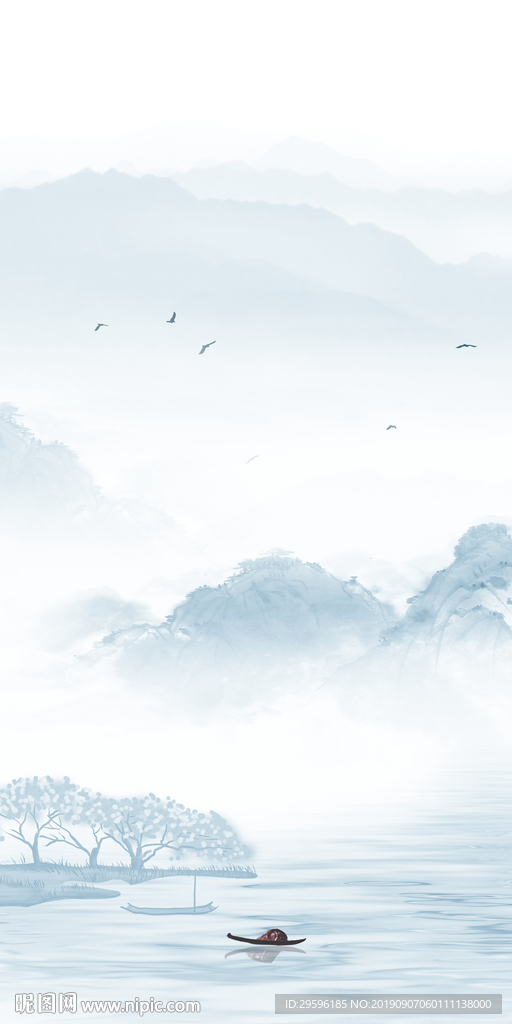 极品新山水水墨画 TIF分层