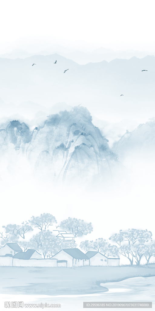 现代 新山水水墨画 TIF分层