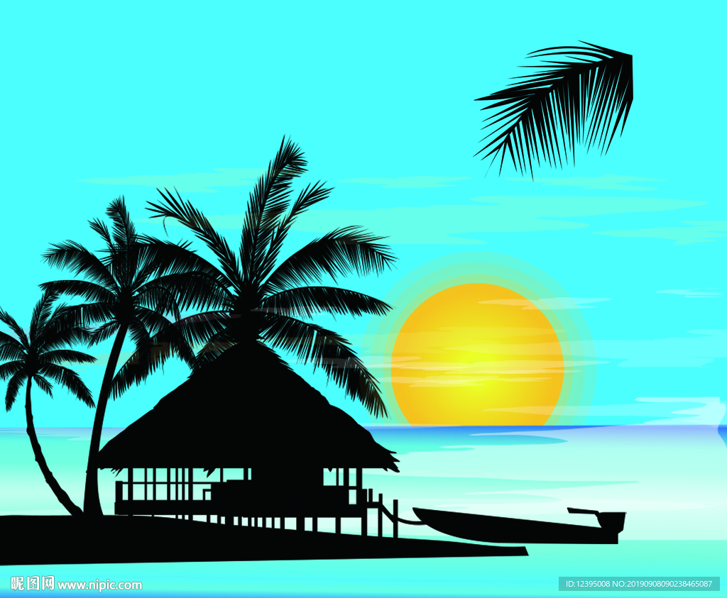 椰子树分层背景