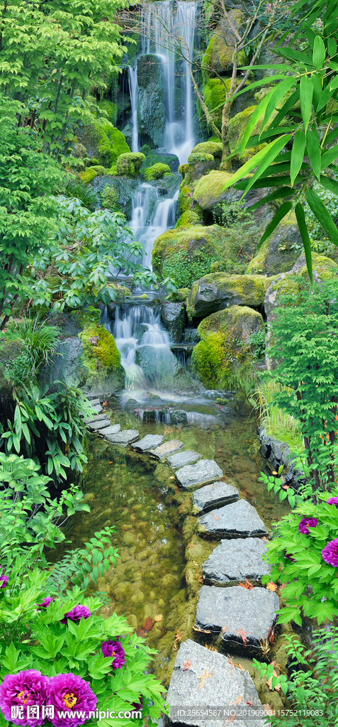 流水生财山清水秀高清风景画玄关