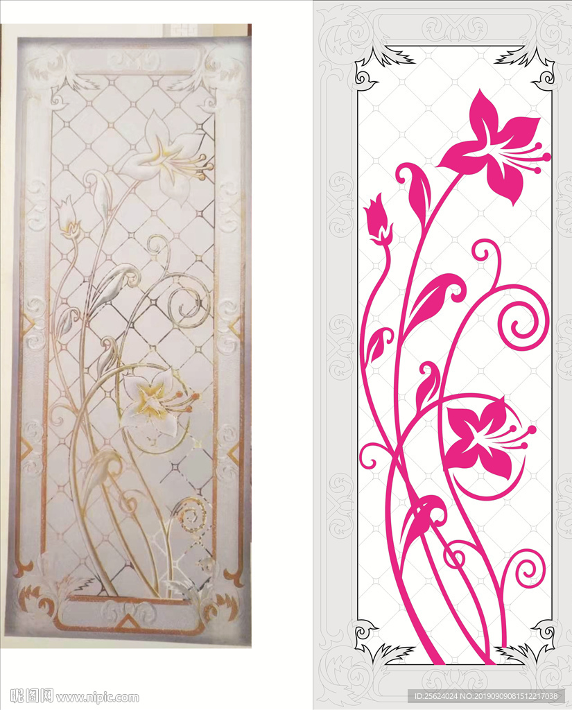 欧式百合 彩雕图  抽象花