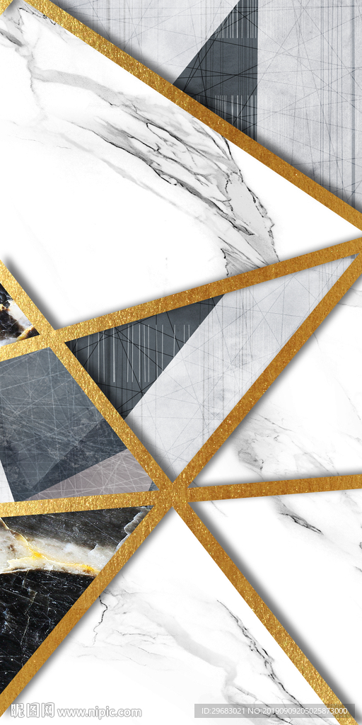 高档 几何金色 TIF分层画