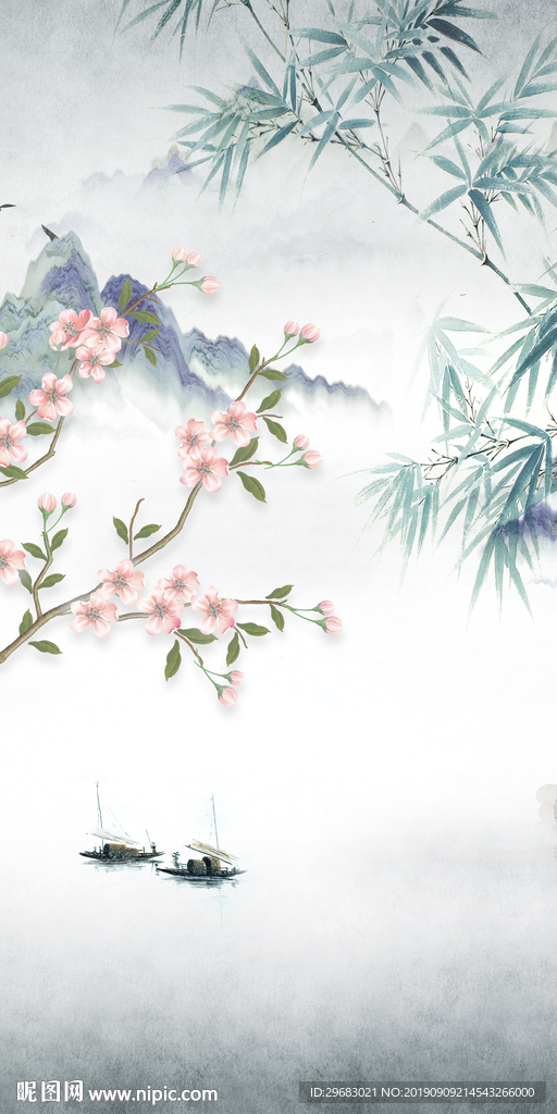 新中式高档山水画 TIF分层