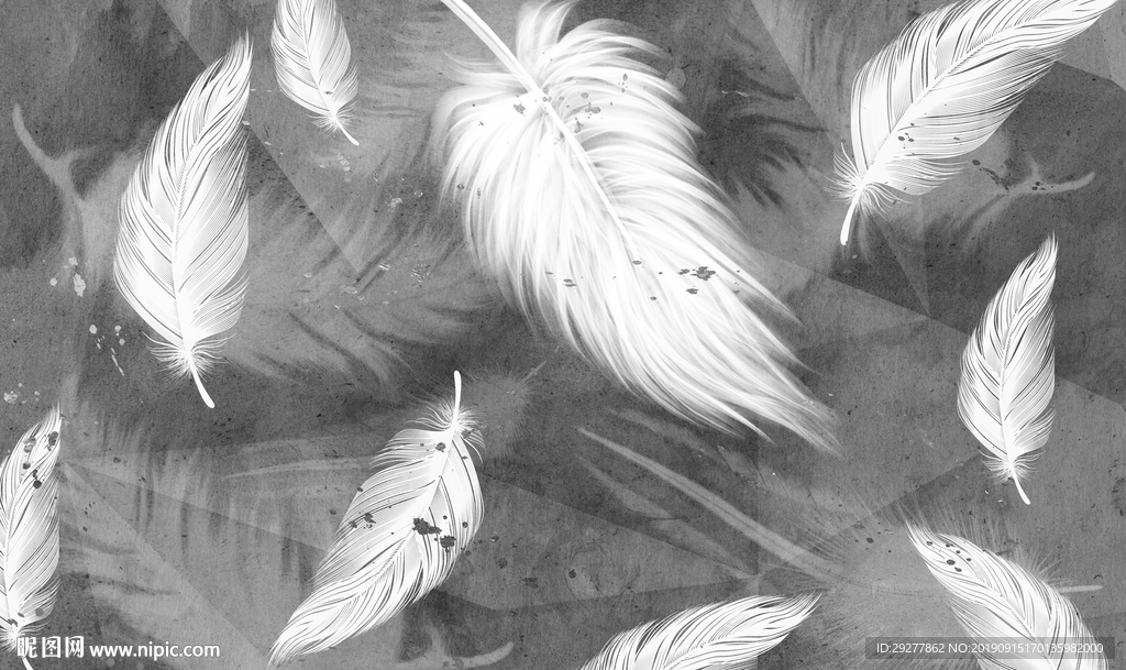 灰色现代装饰画 TIF分层