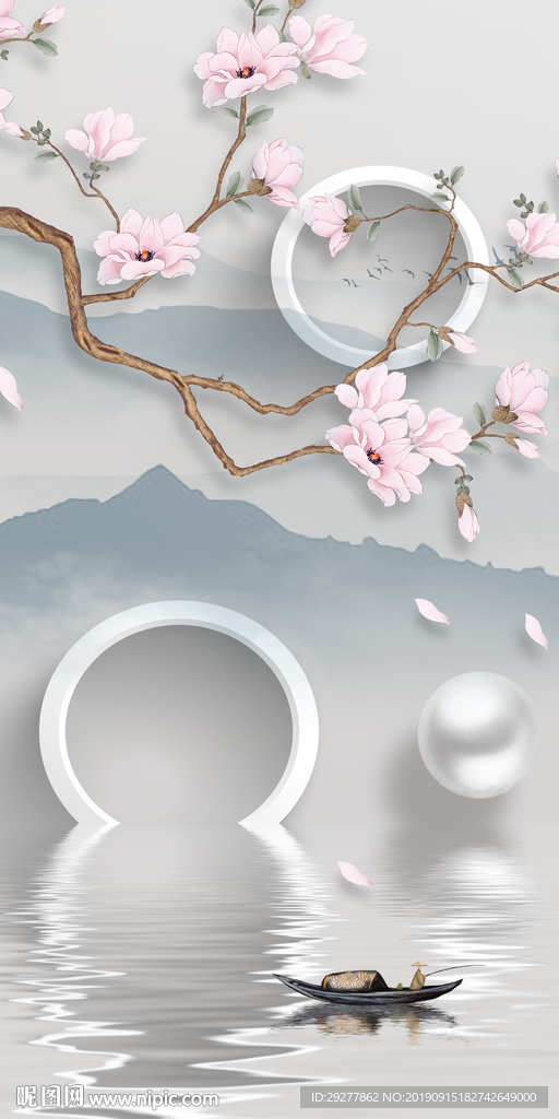 极品山水玄关画 TIF分层画