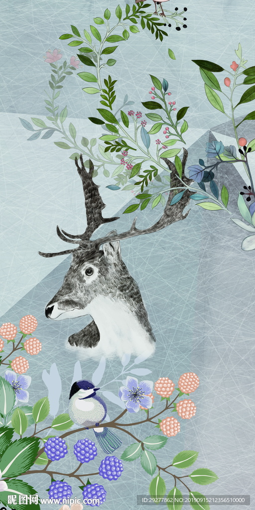 欧式 奢华玄关画 TIF分层