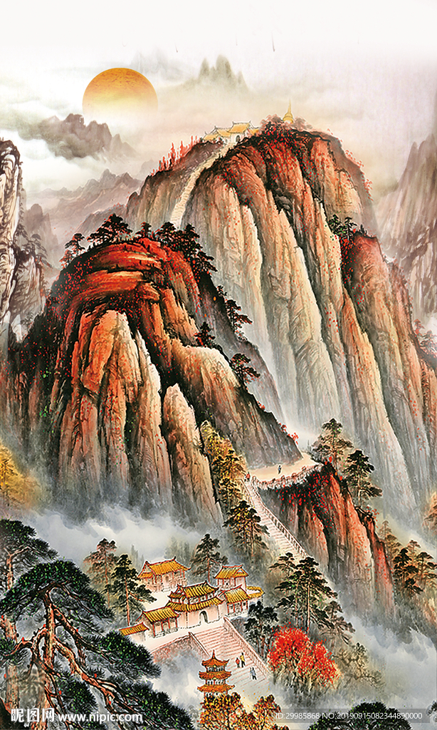 新品山水玄关画 TIF分层