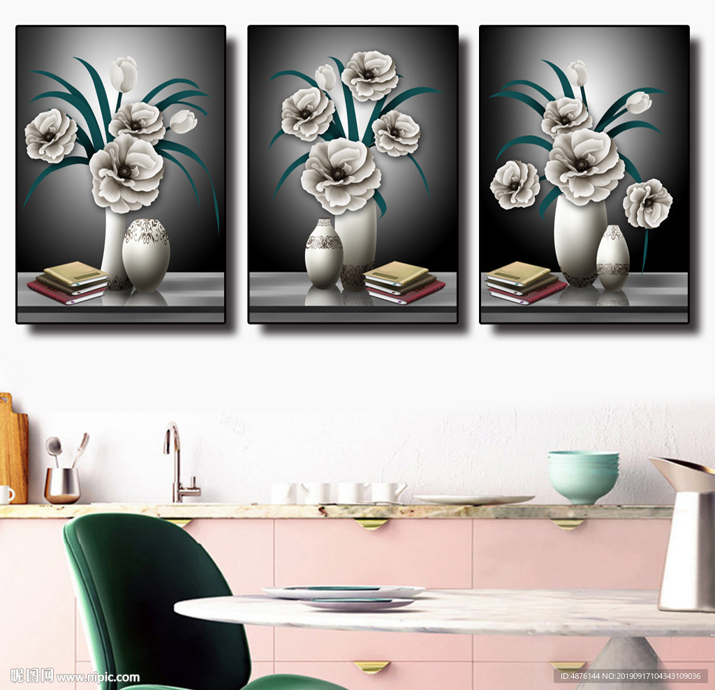 手绘花卉装饰画无框画