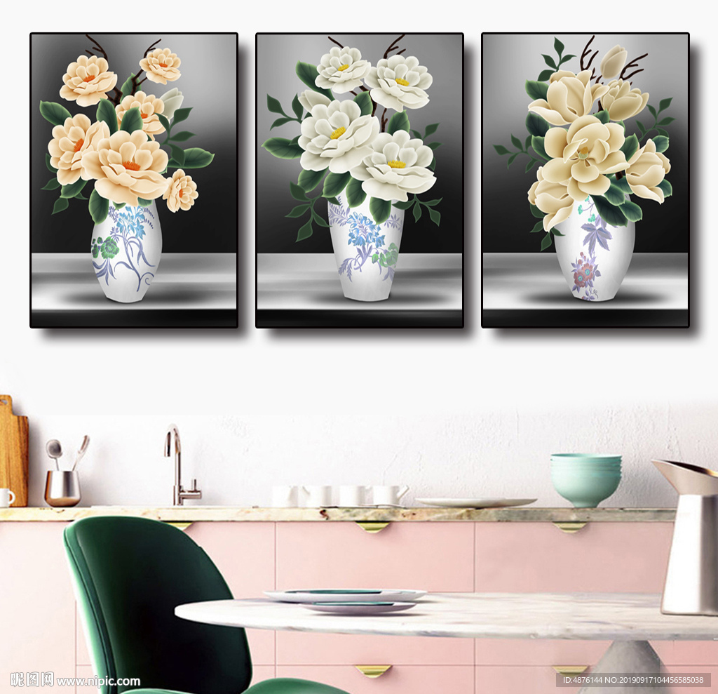 花卉花瓶无框画