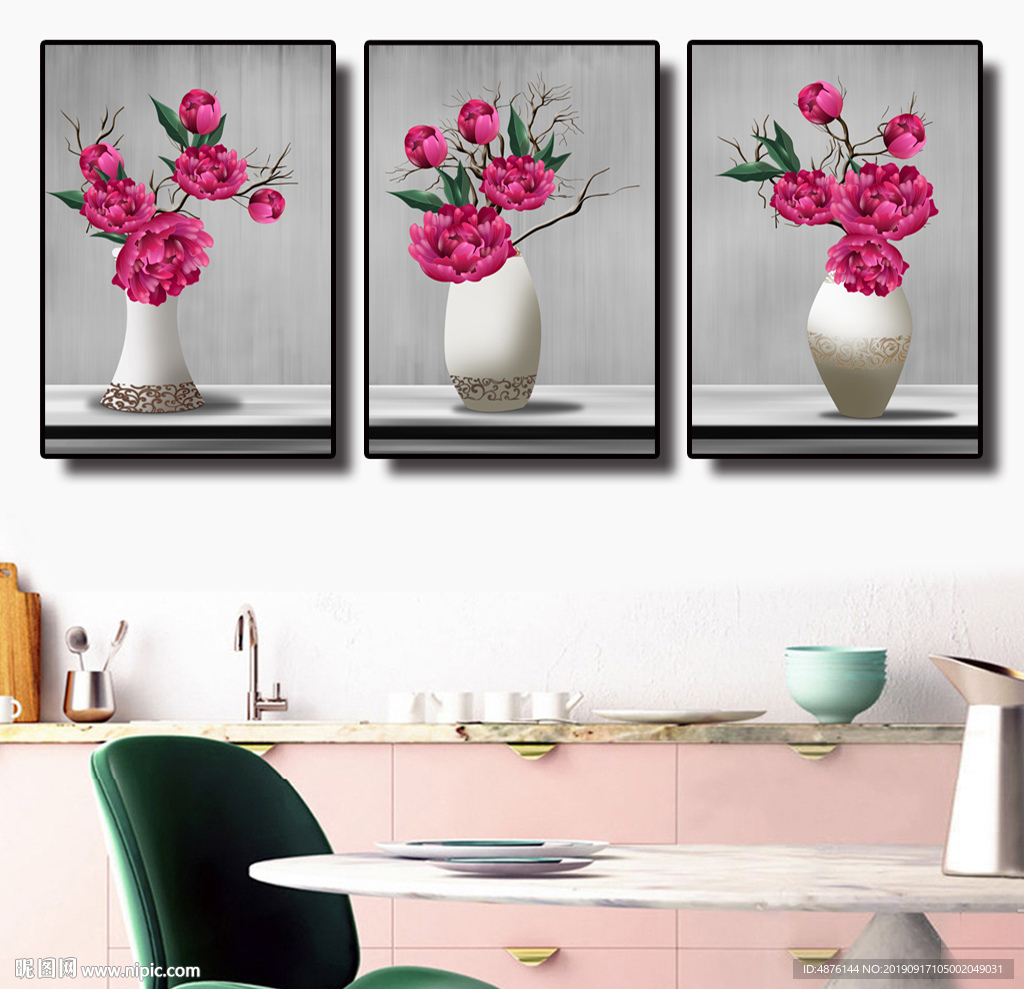 插花装饰画无框画