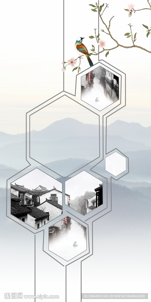 意境 山水水墨画 TIF分层