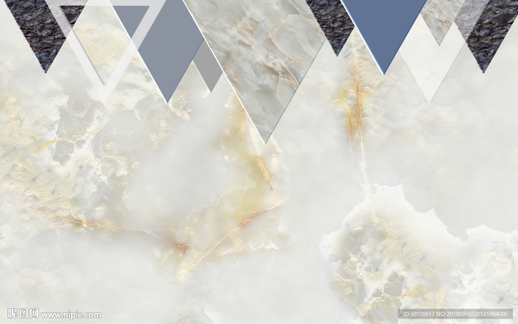 高档 几何背景墙画 TIF分层