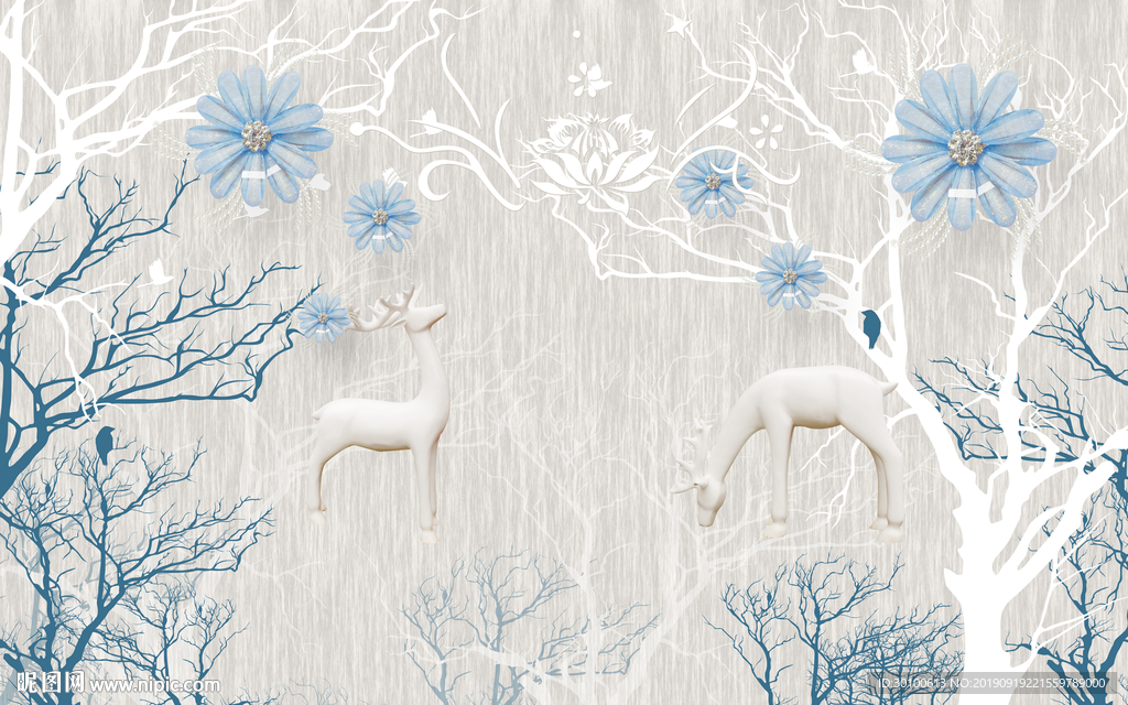 简约风新品背景墙画 TIF分层