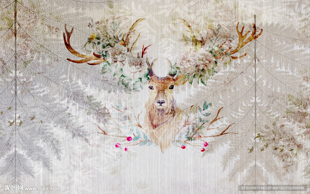 高清新品背景墙画 TIF分层