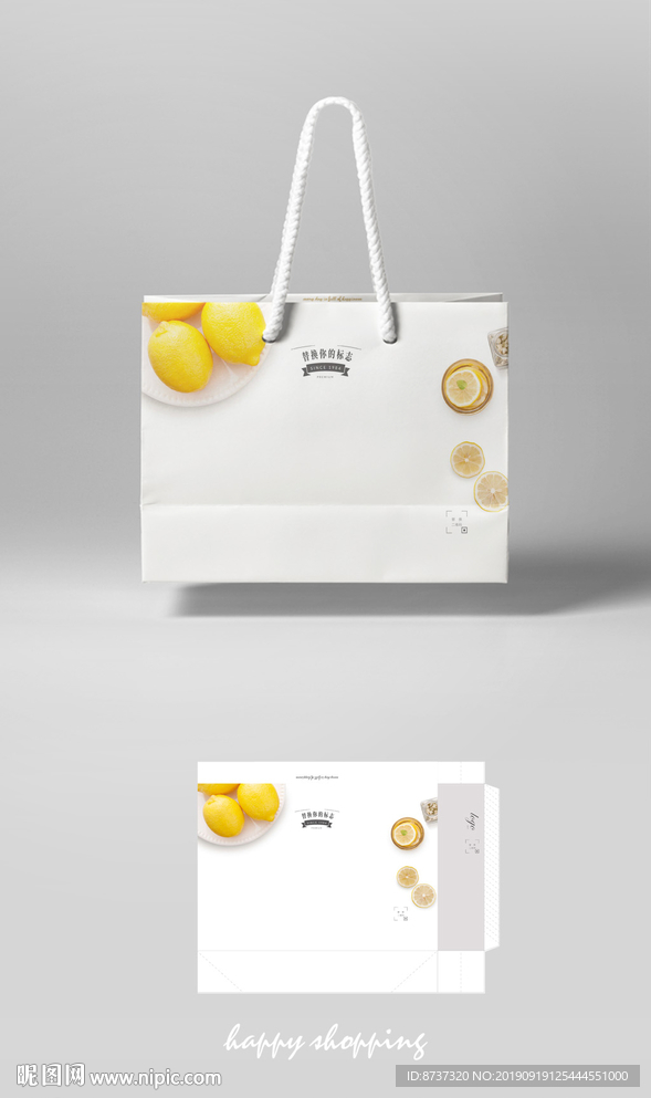 高档横版手提袋 展开图