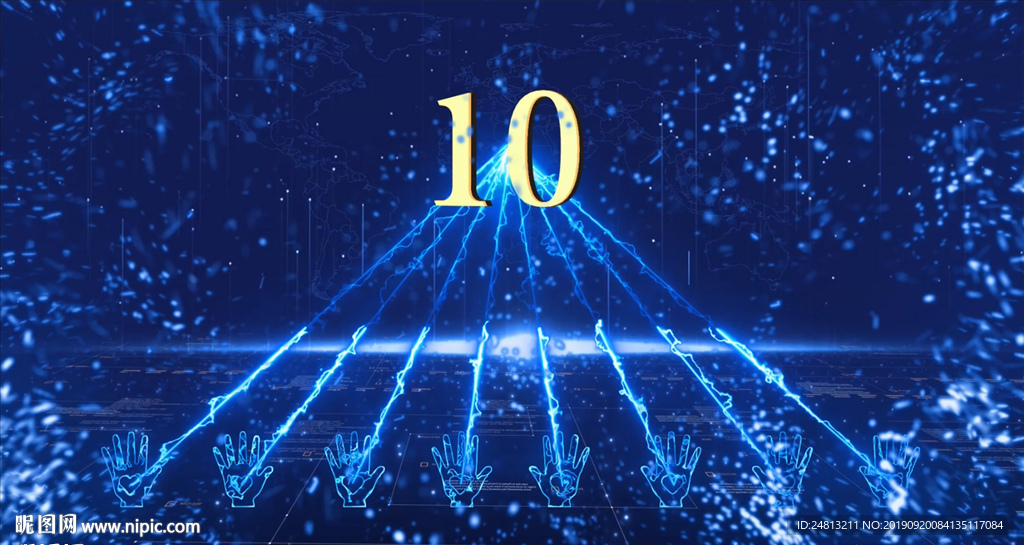 八个手掌启动仪式AE模板