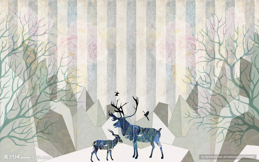 大气新品背景墙画 TIF分层