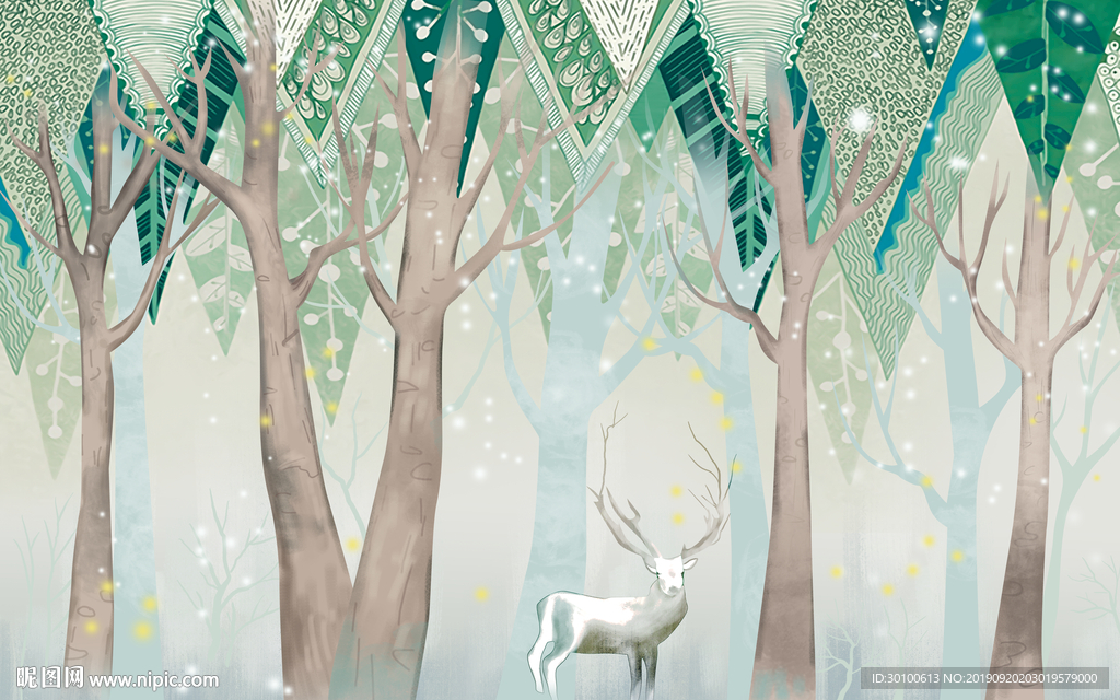 华丽奢华背景墙画 TIF分层