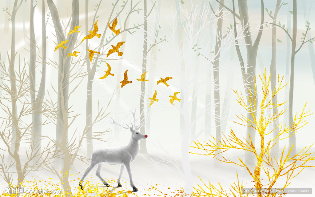 极品 奢华背景墙画 TIF分层