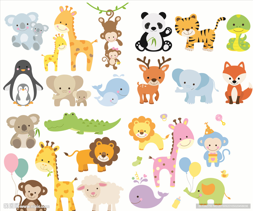 可爱的卡通动物